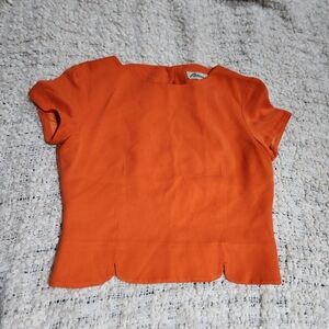 100% Silk Orange Blouse